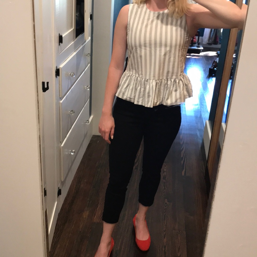 Stripped peplum top
